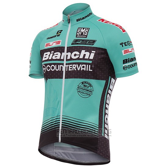 2017 Fahrradbekleidung Bianchi Countervail Grun Trikot Kurzarm und Tragerhose - zum Schließen ins Bild klicken